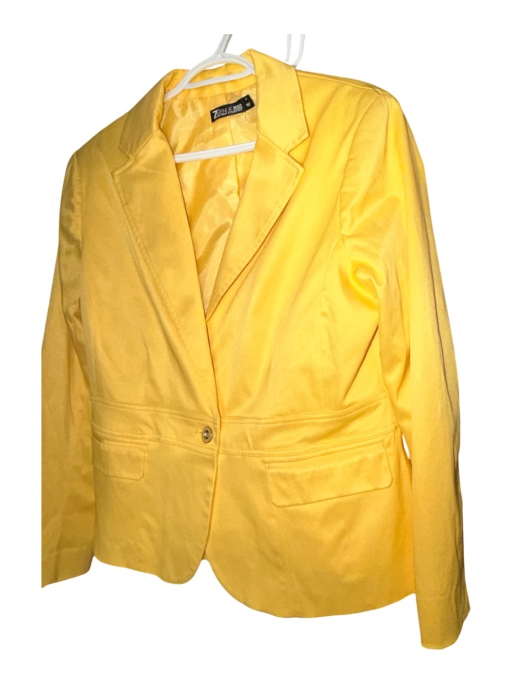 Yellow Single-Button Tailored Blazer - Women's Jacket